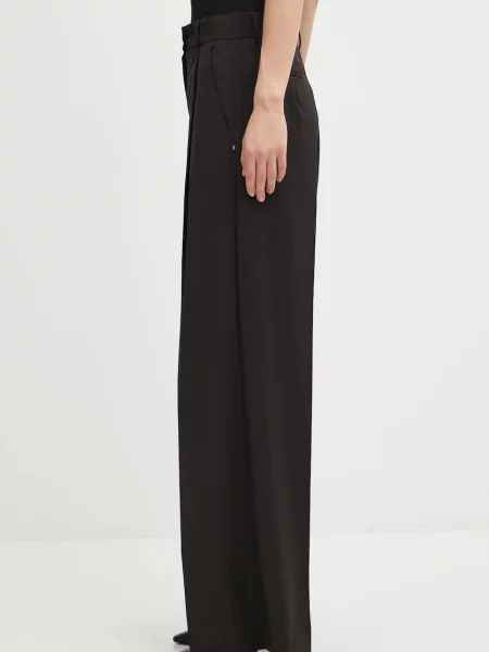 Μάλλινο παντελόνι Sportmax VELA καφέ
