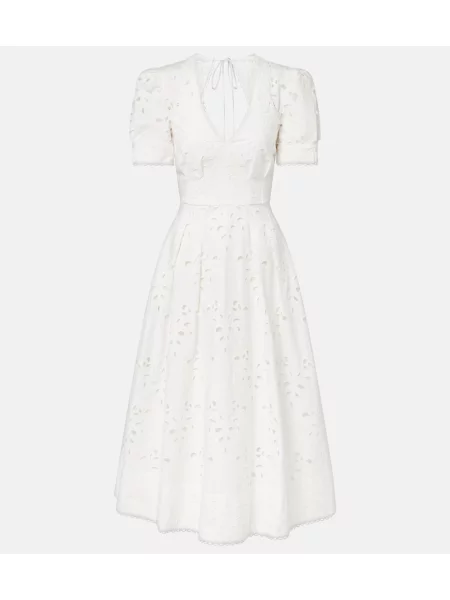 Rochie midi Rebecca Vallance cu broderie alb