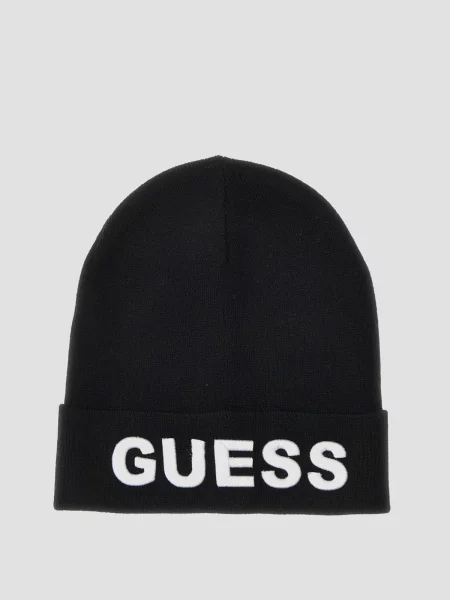 GUESS Шапка Вовна чорний