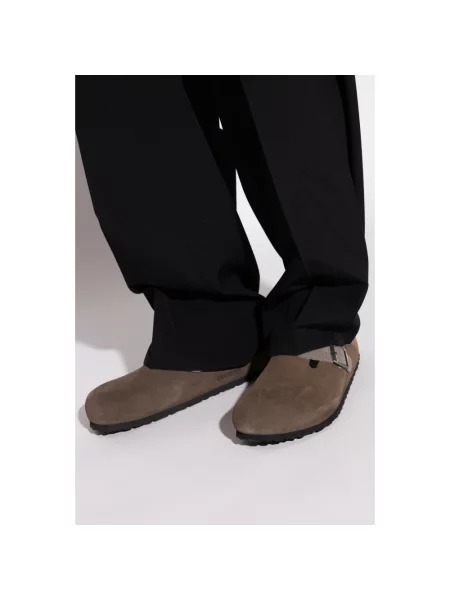 Birkenstock Boston BS Mixed Leather Regular Fit Mężczyźni Sandały Birkenstock Szary Size: 8 brązowe