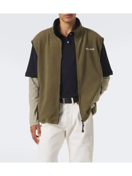 Fleece γιλέκο Miu Miu πράσινο