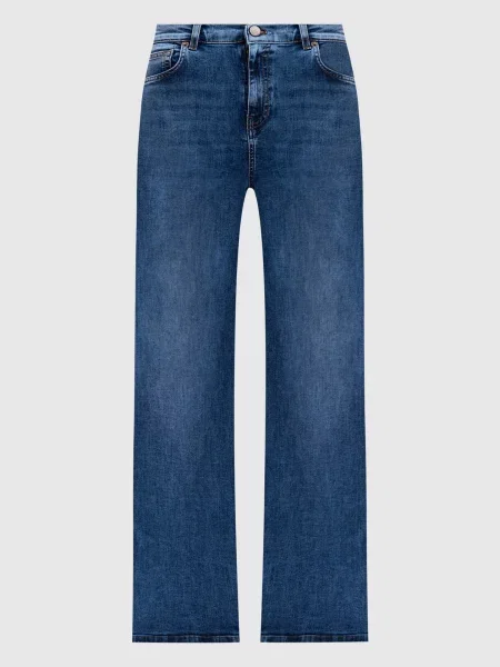 Джинси кльош з ефектом потертості Twinset сині