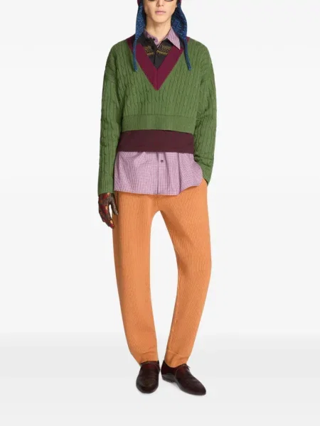 Pulover Dries Van Noten de lână verde