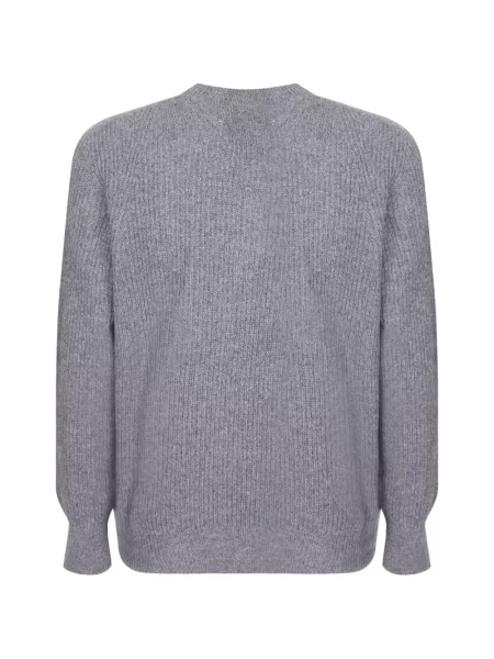 Pulover Amaranto cu guler henley gri