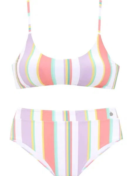 LASCANA Bikini svetlo / pastelno lila / svetlo lila / korala zelena