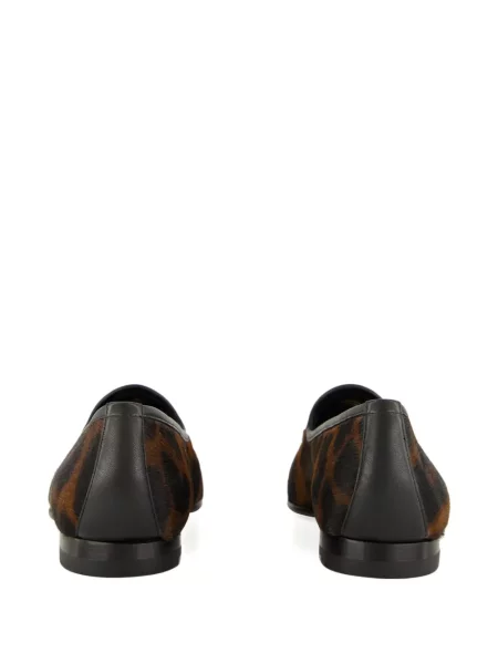 Pantofi loafer Santoni cu imagine cu model leopard maro