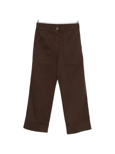 Pantaloni Etro cu model herringbone maro