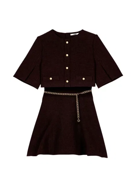 Scurt cu centură rochie mini Maje maro