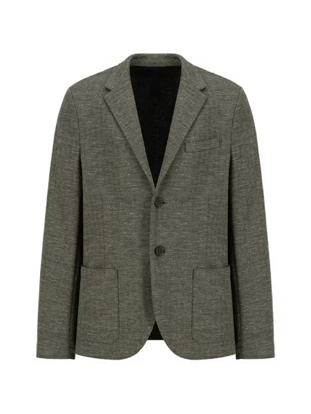 Sacou Harris Wharf London tricotate cu model herringbone verde