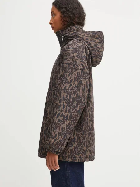 Куртка Fiorucci Nylon Banimalier Print Zip Up демісезонна коричневий