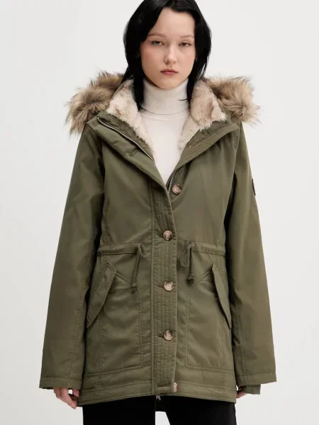 Hollister Co. parka przejściowa zielony