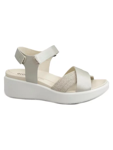 Ecco sandále dámske kožené Flowt Wedge LX W béžová