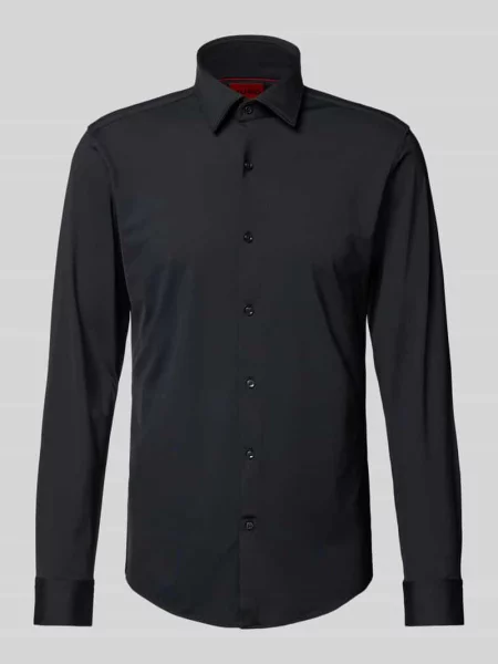 Koszula biznesowa o kroju slim fit z czystej bawełny model KENNO' Hugo czarna