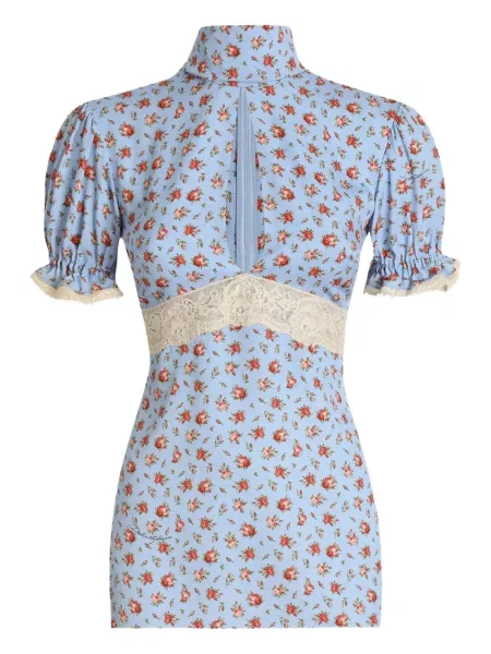 Bluză Dolce & Gabbana cu model floral cu imagine albastru