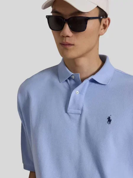 Polo Ralph Lauren koszulka polo luźny krój Mężczyźni niebieski L błękitna