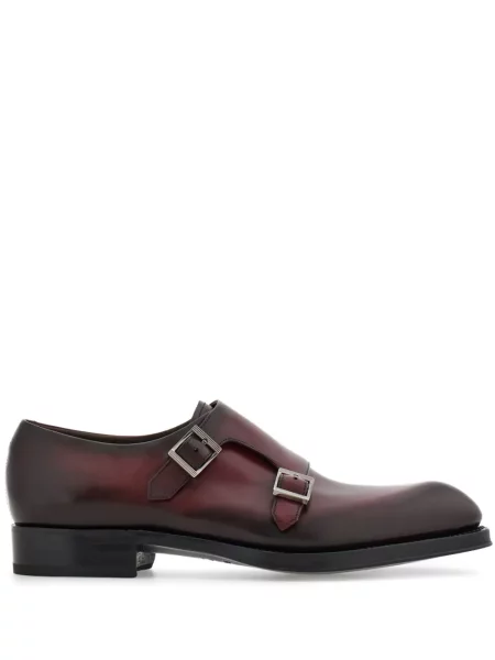 Pantofi monk Ferragamo din piele roșu