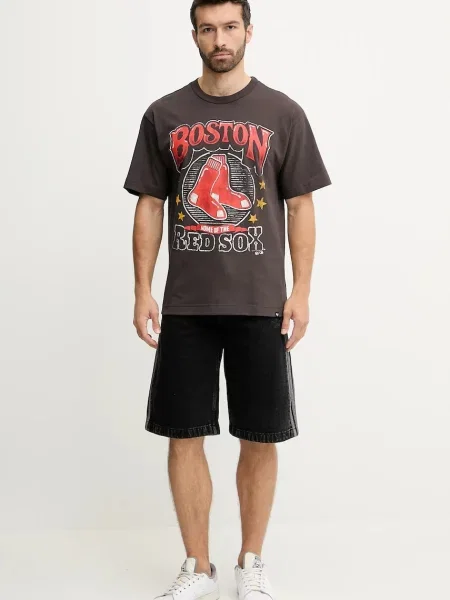 Футболка 47 brand MLB Boston Red Sox з принтом сірий
