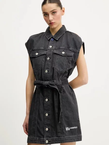 Džínové šaty Karl Lagerfeld Jeans mini černá