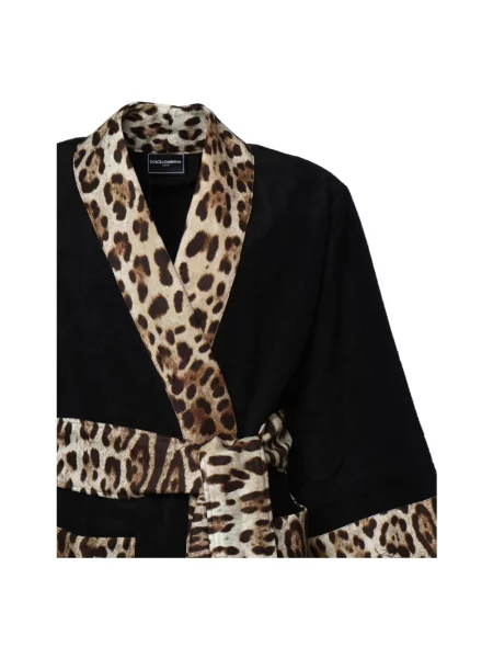 Szlafrok Dolce And Gabbana frotte czarny