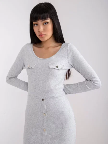 Oblekové šaty Fashionhunters sivá