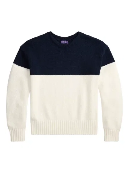 Pulover Ralph Lauren Purple Label cu decolteu rotund albastru