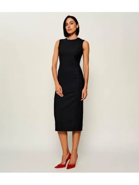 Pinko Rochie Range Rover cu adaos de lână negru