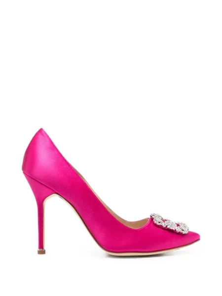 Pantofi cu toc Manolo Blahnik cu cataramă roz