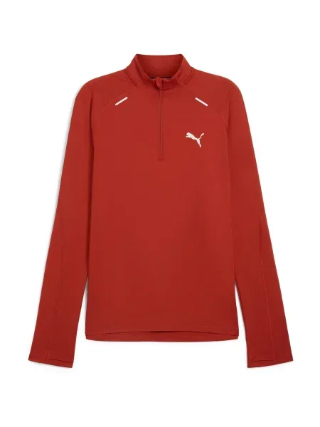 Pánska bežecká mikina PUMA Run Cloudspun Zip mars red červená