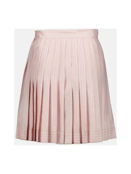 Jedwabna spódnica plisowana Versace różowa