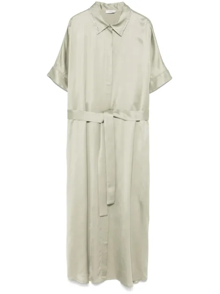 Rochie midi Peserico din satin până la genunchi de costum verde