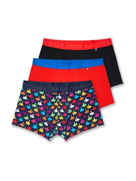 Happy Socks Boksarice Thumbs Up mornarska / svetlo modra / rdeča črna