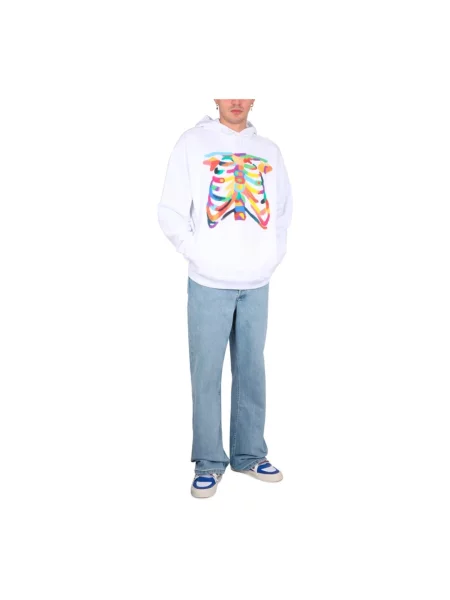 Bluza z kapturem Marcelo Burlon z nadrukiem biała