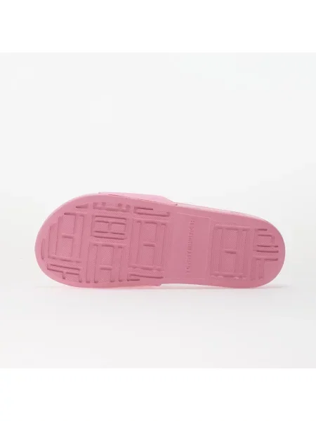 Natikači Tommy Hilfiger Th Script Pool Slide roza