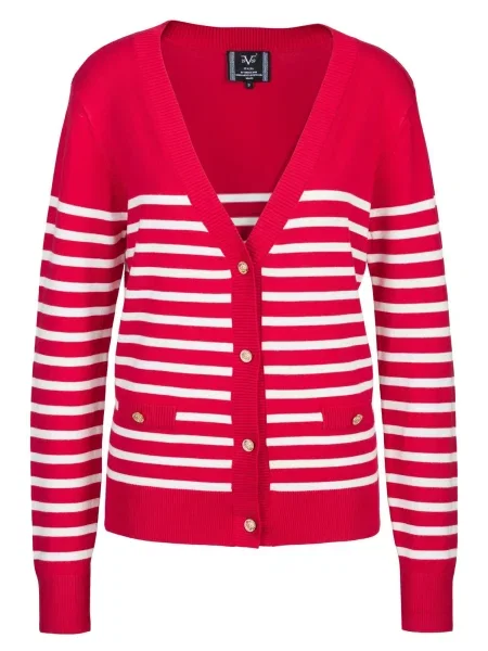 ITALIA Geacă tricotată Fulvia roșu alb