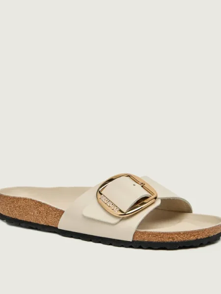 Papuci Birkenstock cu cataramă alb