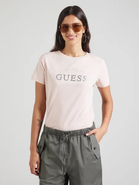 Guess Majica Regular Fit roza