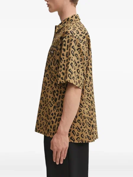 Къс риза Wacko Maria с принт с леопардов принт кафяво