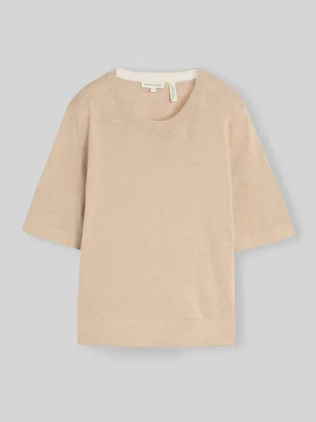 Sweter o kroju regular fit z mieszanki bawełny z dodatkiem jedwabiu Tom Tailor biały
