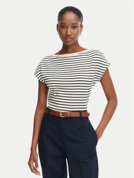 TOMMY HILFIGER Majica svijetlobež / mornarsko plava