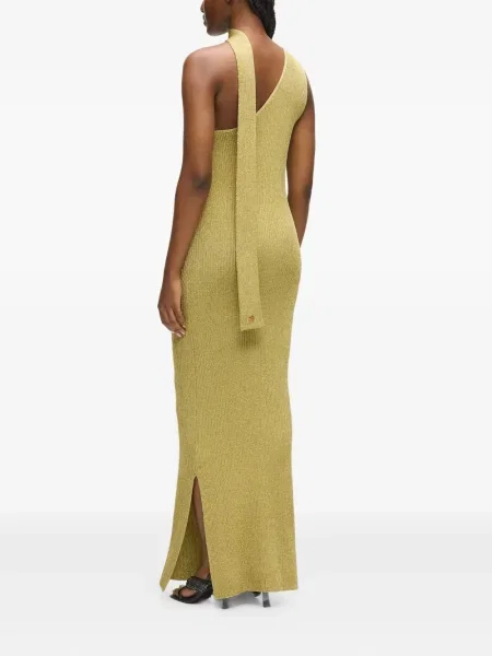 Rochie maxi Karl Lagerfeld tricotate de costum auriu