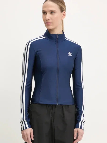 Суитчър Adidas Originals на райета с апликация тъмносиньо