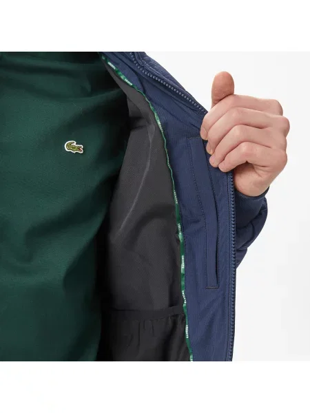 Lacoste Kurtka Z Wysokim Kołnierzem granatowa