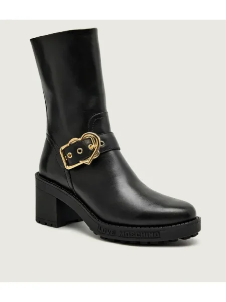 Love Moschino De piele botine cu negru