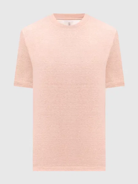 Меланжевая футболка Brunello Cucinelli розовая