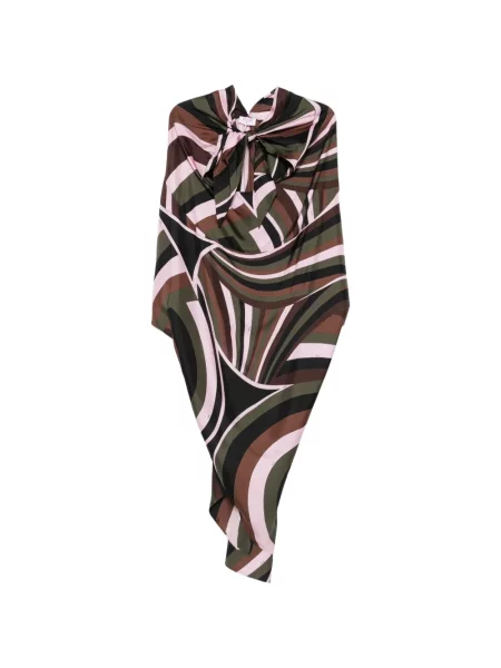 Rochie midi Pucci cu imagine asimetrică maro