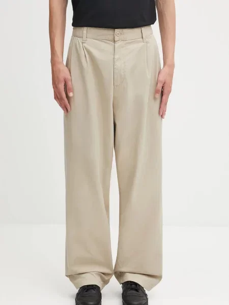 Carhartt WIP pantaloni de Evan bărbați chinos bej