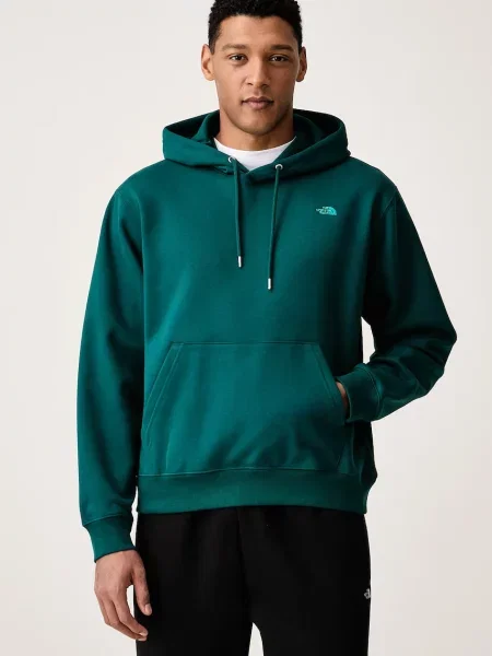 The North Face mikina s kapucí s bavlnou Essential zelená