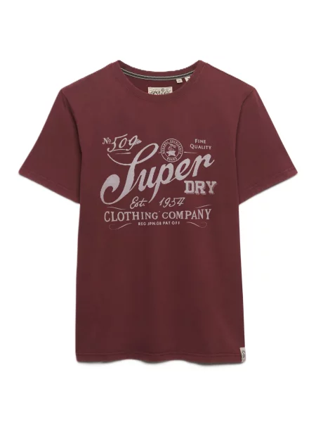 Superdry & Co Tricou piatră / roșu carmin gri