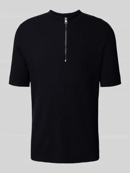 Koszulka z dzianiny z zamkiem błyskawicznym Model „Phil” Cinque