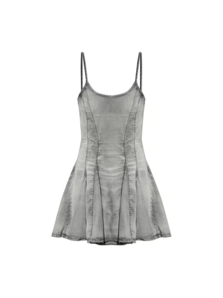 Sukienka jeansowa Diesel garniturowa szara